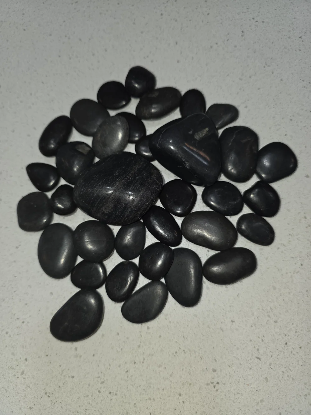 Polished Black River Stones - Decorative Smooth Pebbles